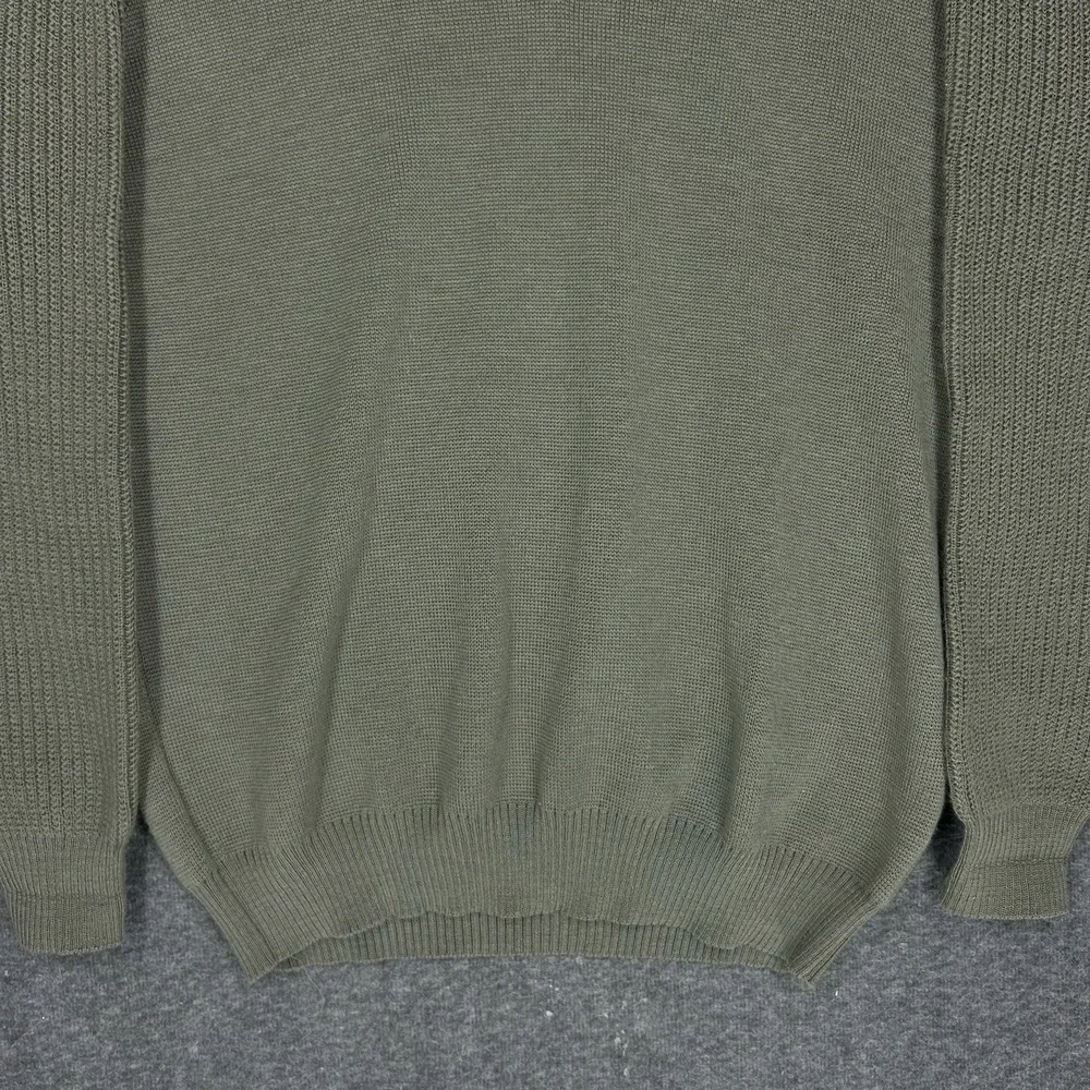 Barbour Sweater Mens XL Green V-neck D675 Fine Knit Pure New Wool Scotland - Picture 7 of 13